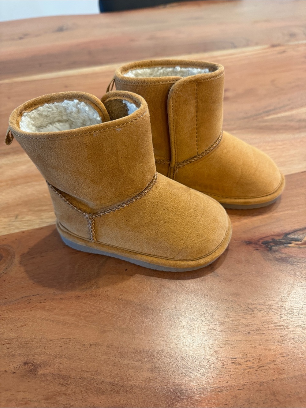Joe Fresh Tan Faux-Suede Sherpa-Lined Kids Boots